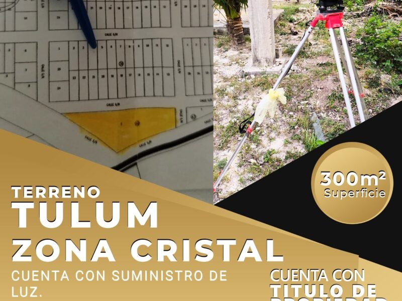 ¡Remate! Terreno en Tulum Zona Cristal